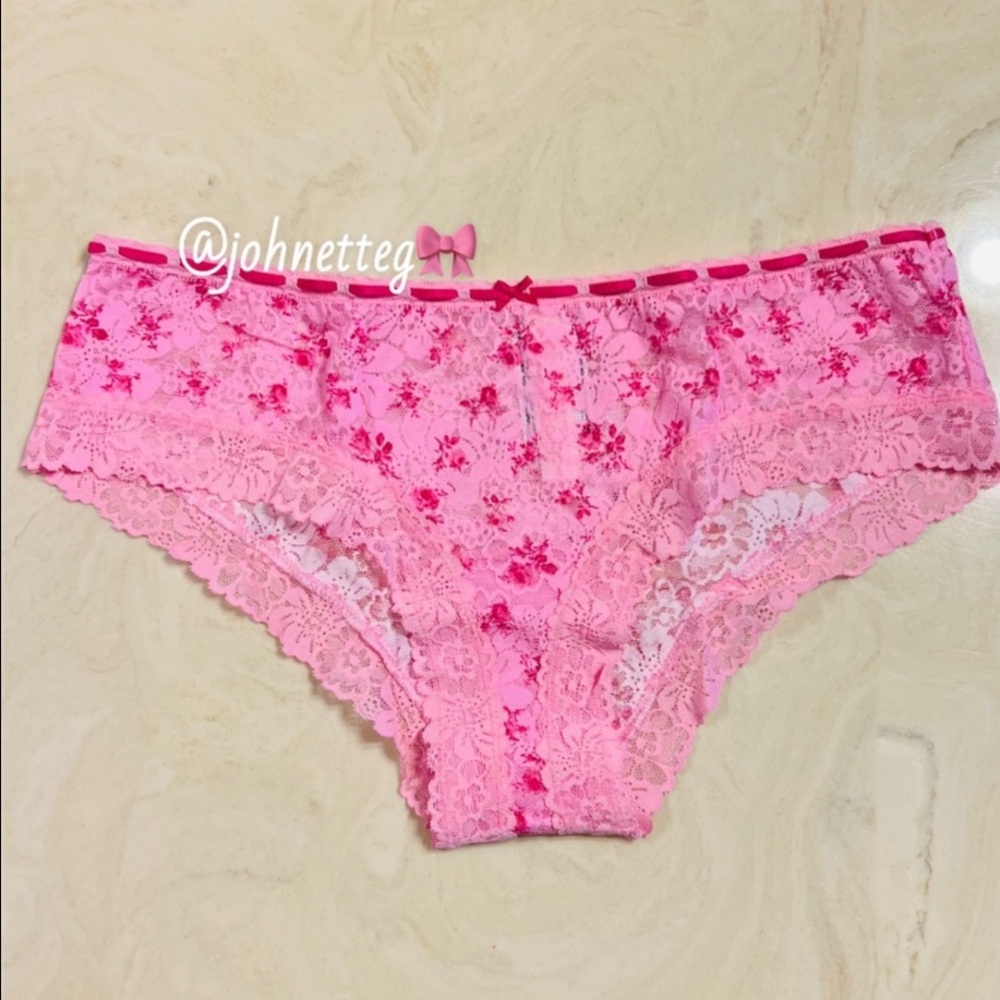 PINK x LoveShackFancy Cheeky Panty Windsor Pink Floral Lace Girly feminine